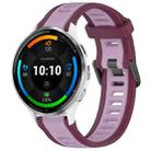 For Garmin Venu 3 22mm Two Color Textured Silicone Watch Band(Purple) - 1