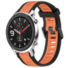 For Amazfit GTR 4 22mm Two-Color Textured Silicone Watch Band(Orange+Black) - 1