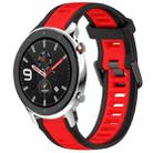 For Amazfit GTR 4 22mm Two-Color Textured Silicone Watch Band(Red+Black) - 1