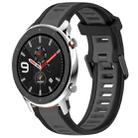 For Amazfit GTR 4 22mm Two-Color Textured Silicone Watch Band(Grey+Black) - 1