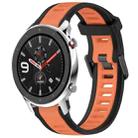 For Amazfit GTR 4 Pro 22mm Two-Color Textured Silicone Watch Band(Orange+Black) - 1