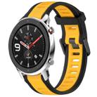 For Amazfit GTR 4 Pro 22mm Two-Color Textured Silicone Watch Band(Yellow+Black) - 1