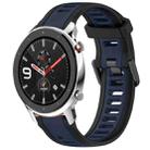 For Amazfit GTR 4 Pro 22mm Two-Color Textured Silicone Watch Band(Midnight Blue+Black) - 1