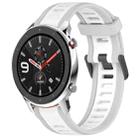 For Amazfit GTR 4 Pro 22mm Two-Color Textured Silicone Watch Band(White+Grey) - 1