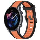 For Amazfit GTR 3 Pro 22mm Two-Color Textured Silicone Watch Band(Orange+Black) - 1