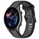 For Amazfit GTR 3 Pro 22mm Two-Color Textured Silicone Watch Band(Grey+Black) - 1