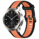 For Xiaomi Watch S3 22mm Two Color Textured Silicone Watch Band(Orange+Black) - 1