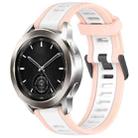 For Xiaomi Watch S3 22mm Two Color Textured Silicone Watch Band(White+Pink) - 1