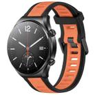 For Xiaomi MI Watch S1 22mm Two Color Textured Silicone Watch Band(Orange+Black) - 1