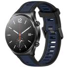 For Xiaomi MI Watch S1 22mm Two Color Textured Silicone Watch Band(Midnight Blue+Black) - 1