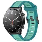 For Xiaomi MI Watch S1 22mm Two Color Textured Silicone Watch Band(Teal) - 1