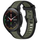 For Xiaomi MI Watch S1 Pro 22mm Two Color Textured Silicone Watch Band(Green+Black) - 1