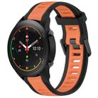 For Xiaomi MI Watch S1 Pro 22mm Two Color Textured Silicone Watch Band(Orange+Black) - 1