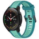 For Xiaomi MI Watch S1 Pro 22mm Two Color Textured Silicone Watch Band(Teal) - 1