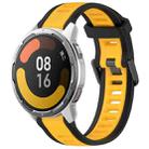 For Xiaomi MI Watch Color 2 22mm Two Color Textured Silicone Watch Band(Yellow+Black) - 1