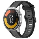 For Xiaomi MI Watch Color 2 22mm Two Color Textured Silicone Watch Band(Grey+Black) - 1