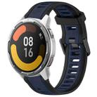 For Xiaomi MI Watch Color 2 22mm Two Color Textured Silicone Watch Band(Midnight Blue+Black) - 1