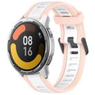 For Xiaomi MI Watch Color 2 22mm Two Color Textured Silicone Watch Band(White+Pink) - 1