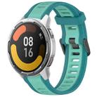 For Xiaomi MI Watch Color 2 22mm Two Color Textured Silicone Watch Band(Teal) - 1