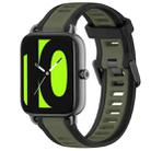 For Xiaomi Haylou RS4 LS12 22mm Two Color Textured Silicone Watch Band(Green+Black) - 1