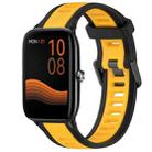 For Xiaomi Haylou GST LS09B 22mm Two Color Textured Silicone Watch Band(Yellow+Black) - 1