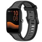 For Xiaomi Haylou GST LS09B 22mm Two Color Textured Silicone Watch Band(Grey+Black) - 1