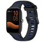 For Xiaomi Haylou GST LS09B 22mm Two Color Textured Silicone Watch Band(Midnight Blue+Black) - 1