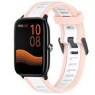 For Xiaomi Haylou GST LS09B 22mm Two Color Textured Silicone Watch Band(White+Pink) - 1