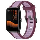 For Xiaomi Haylou GST LS09B 22mm Two Color Textured Silicone Watch Band(Purple) - 1