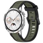 For Huawei Watch GT4 46mm 22mm Two Color Textured Silicone Watch Band(Green+Black) - 1