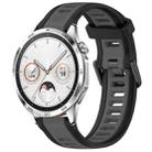 For Huawei Watch GT4 46mm 22mm Two Color Textured Silicone Watch Band(Grey+Black) - 1