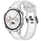 For Huawei Watch GT4 46mm 22mm Two Color Textured Silicone Watch Band(White+Grey) - 1