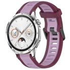 For Huawei Watch GT4 46mm 22mm Two Color Textured Silicone Watch Band(Purple) - 1