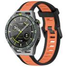 For Huawei Watch GT3 SE 22mm Two Color Textured Silicone Watch Band(Orange+Black) - 1