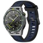 For Huawei Watch GT3 SE 22mm Two Color Textured Silicone Watch Band(Midnight Blue+Black) - 1