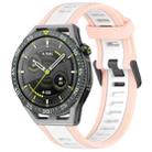 For Huawei Watch GT3 SE 22mm Two Color Textured Silicone Watch Band(White+Pink) - 1