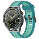 For Huawei Watch GT3 SE 22mm Two Color Textured Silicone Watch Band(Teal) - 1