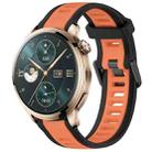 For Honor Watch 4 Pro 22mm Two Color Textured Silicone Watch Band(Orange+Black) - 1