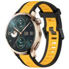 For Honor Watch 4 Pro 22mm Two Color Textured Silicone Watch Band(Yellow+Black) - 1