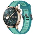 For Honor Watch 4 Pro 22mm Two Color Textured Silicone Watch Band(Teal) - 1