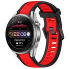 For Huawei Watch 3 Pro New 22mm Two Color Textured Silicone Watch Band(Red+Black) - 1