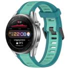 For Huawei Watch 3 Pro New 22mm Two Color Textured Silicone Watch Band(Teal) - 1