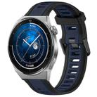 For Huawei Watch GT3 Pro 46mm 22mm Two Color Textured Silicone Watch Band(Midnight Blue+Black) - 1