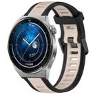 For Huawei Watch GT3 Pro 46mm 22mm Two Color Textured Silicone Watch Band(Starlight + Black) - 1