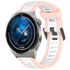 For Huawei Watch GT3 Pro 46mm 22mm Two Color Textured Silicone Watch Band(White+Pink) - 1
