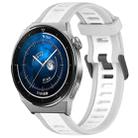 For Huawei Watch GT3 Pro 46mm 22mm Two Color Textured Silicone Watch Band(White+Grey) - 1