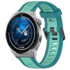 For Huawei Watch GT3 Pro 46mm 22mm Two Color Textured Silicone Watch Band(Teal) - 1