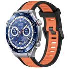 For Huawei Watch Ultimate 22mm Two Color Textured Silicone Watch Band(Orange+Black) - 1