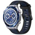 For Huawei Watch Ultimate 22mm Two Color Textured Silicone Watch Band(Midnight Blue+Black) - 1