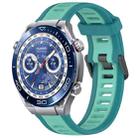 For Huawei Watch Ultimate 22mm Two Color Textured Silicone Watch Band(Teal) - 1